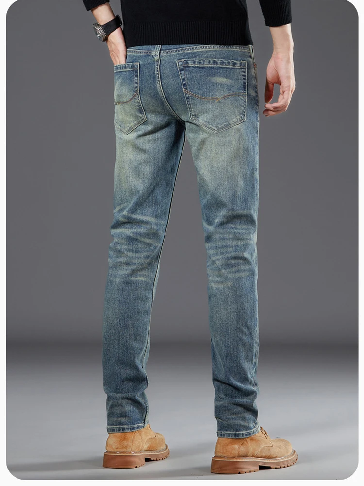 Pantalones vaqueros informales para hombre, Jeans de corte sencillo, lavados a diario, marca de moda urbana versátil, novedad de 2023