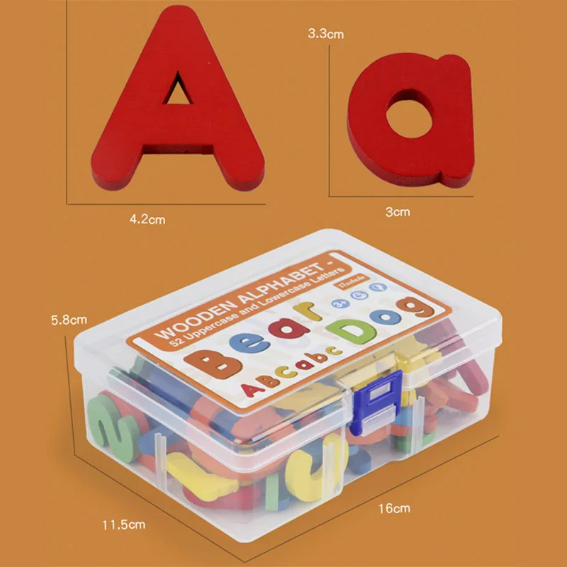 Dzieci Montessori drewniany angielski zestaw liter wielkie małe litery poznawcze zaklęcie gry słowne wczesna nauka zabawek edukacyjnych