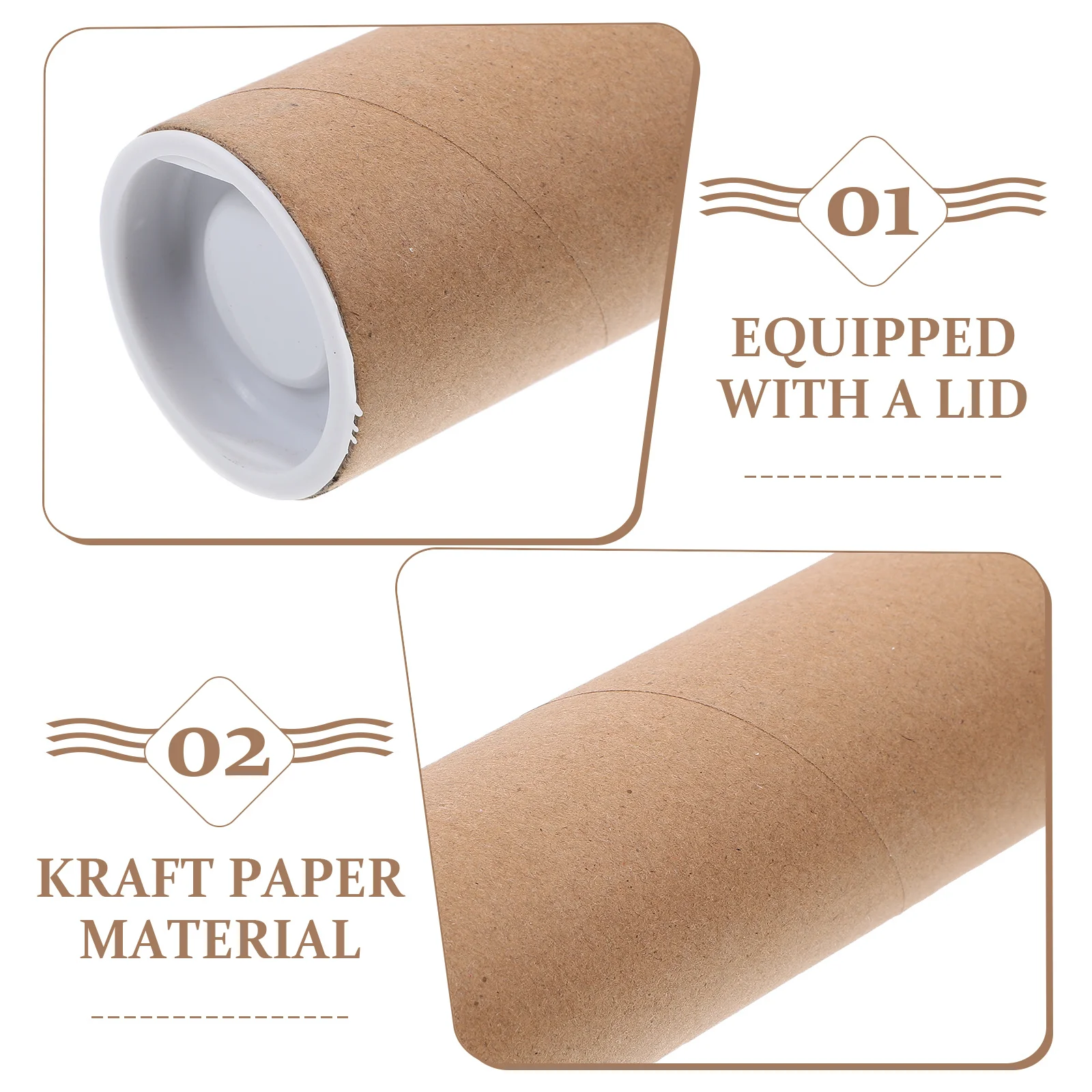 10Pcs Paper Mailing Tube Poster Holder Reusable ABS Protection for Artwork Graphics Charts Cardboard Tubes for Packaging