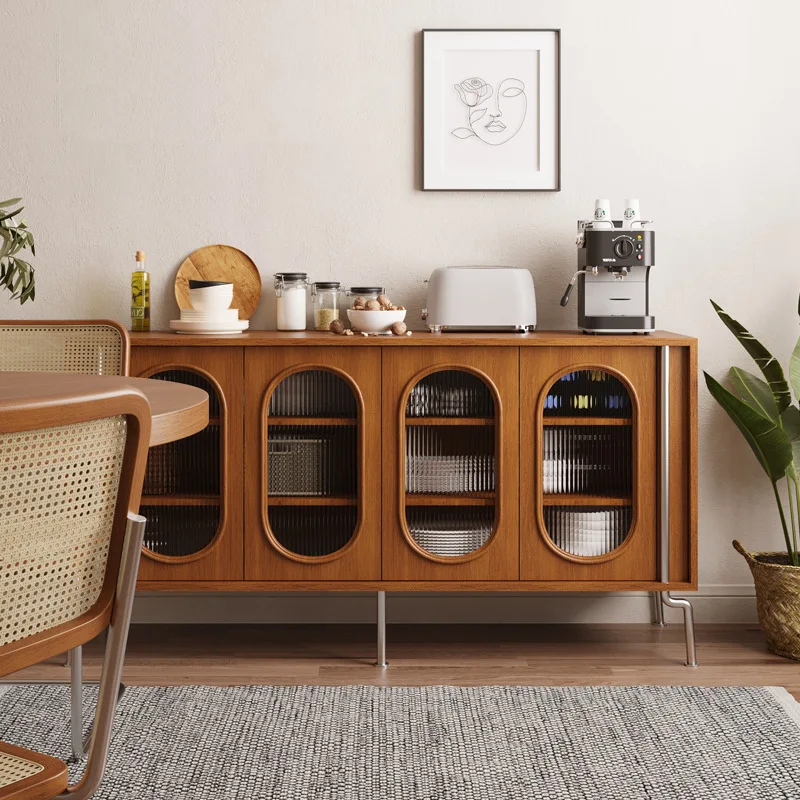 Armário de cozinha nórdico, armário lateral de aço inoxidável, pequeno apartamento, restaurante, armazenamento, casa de família, armário criativo, madeira sólida