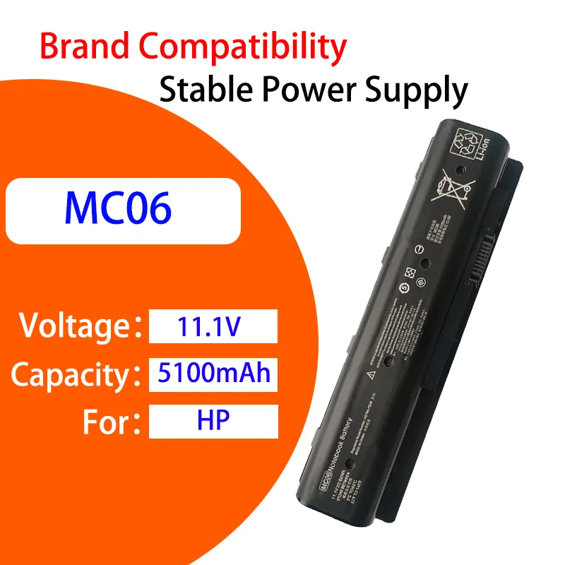 

High Quality Replacement Laptop Battery For HP MC06 TPN-C123 HSTNN-PB6L HSTNN-PB6R ENVY 17-n000 5100mAh 11.1V Li-ion Battery
