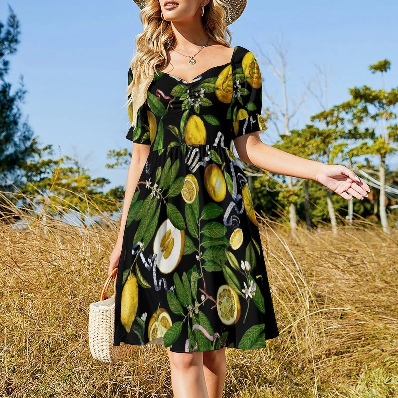 Lemon Tree - Black Short Sleeved Dress woman dress women clothes sexy dress for women