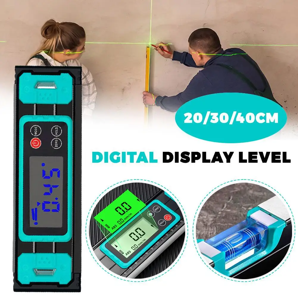 High-precision Magnetic Measuring Tool Multi-functional LCD Display Horizontal Ruler Household Level Ruler Portable Gauging Tool