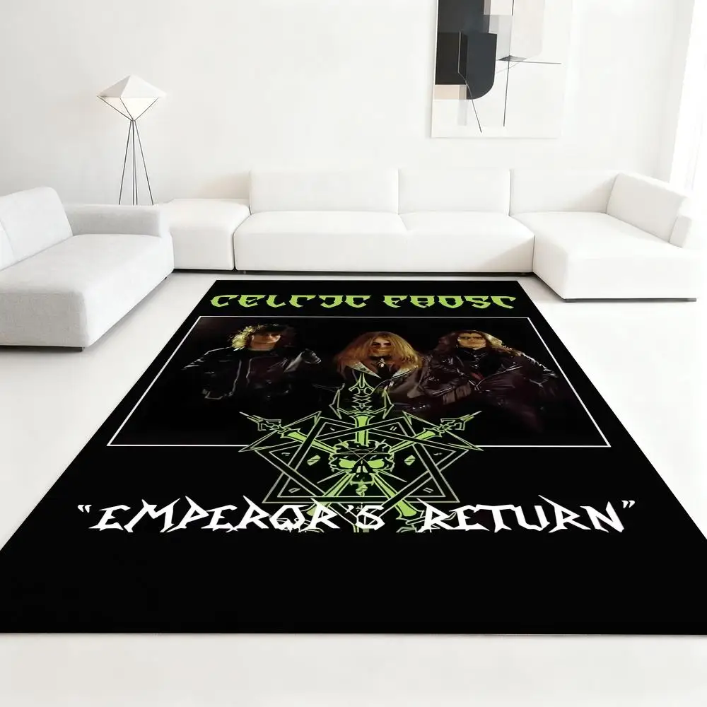 

C-Celtic-FrostS Heavy Rock Floor Mat Soft Thickened Absorbent Non-Slip Bedroom Living Room Door Mat Home Decor Flannel Rugs