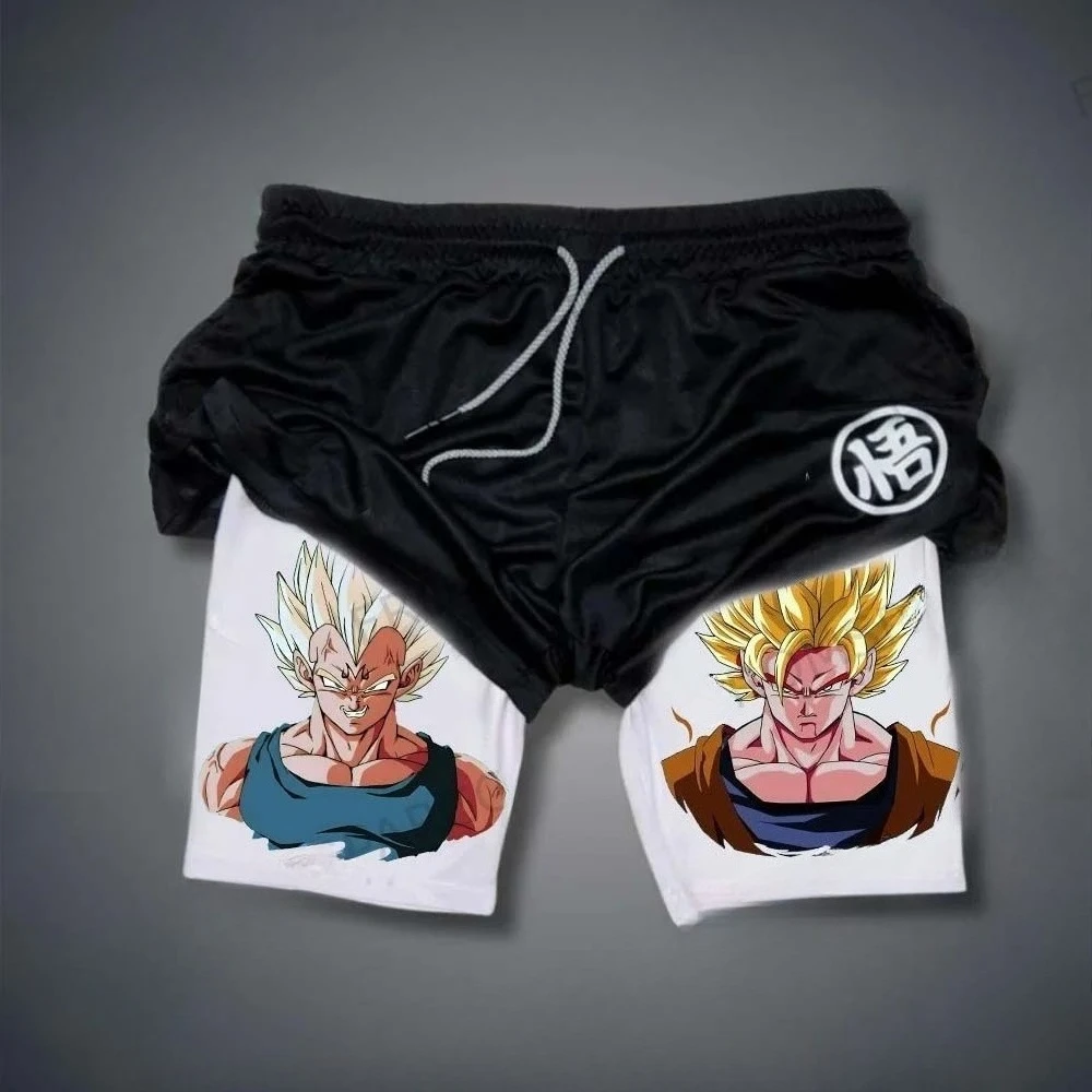

Bandai 2026, повседневные мужские шорты Dragon Ball Z с принтом «Волшебный человек», мужские шорты высокого качества с завязками на талии, одежда для фитнеса, брюки-сэндвич