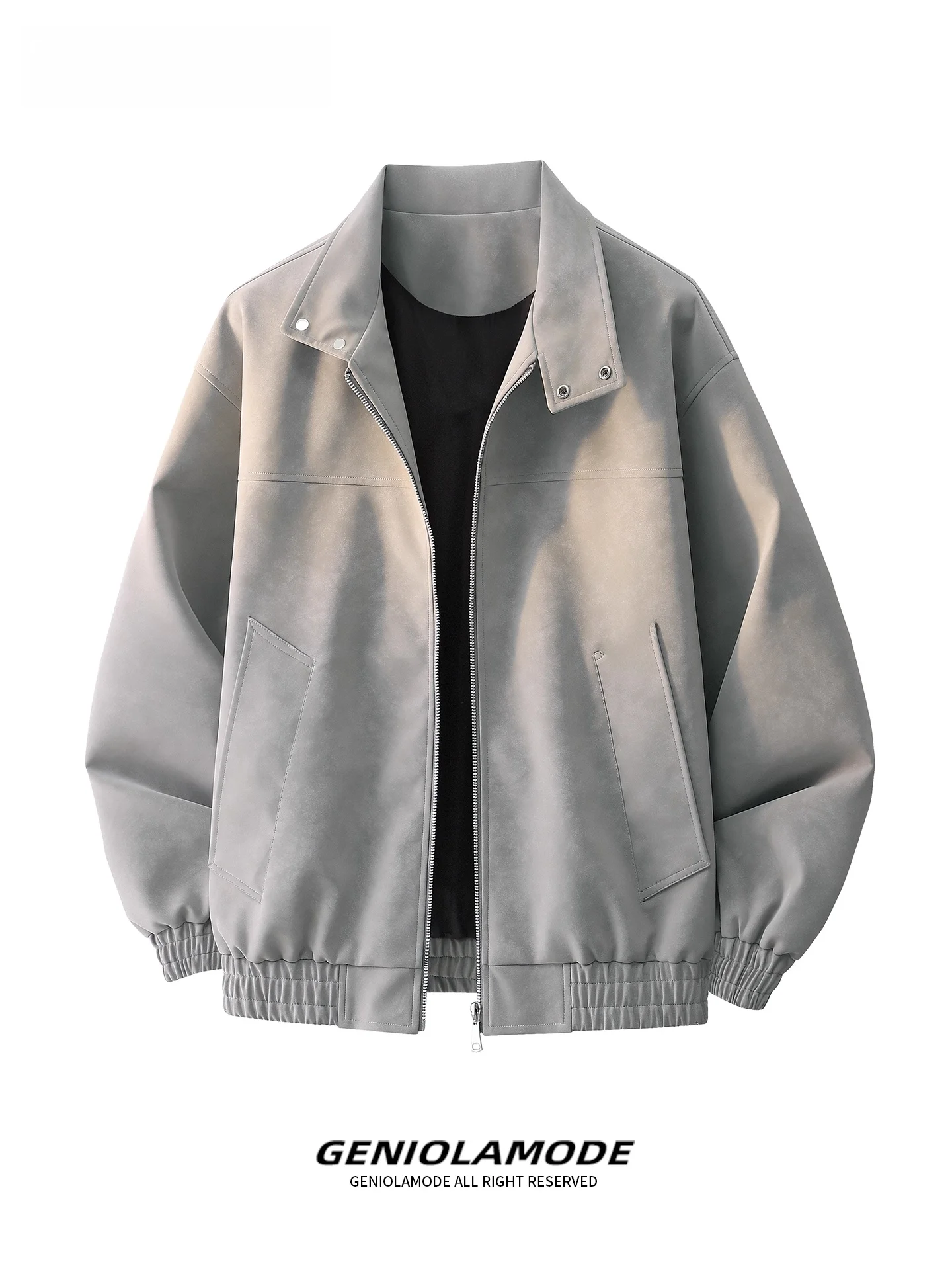 

Genio Lamode American Sle Dyed Harington Jaet Men's Autumn Winter Matte Leather Design Sensation Outerwear Trendy