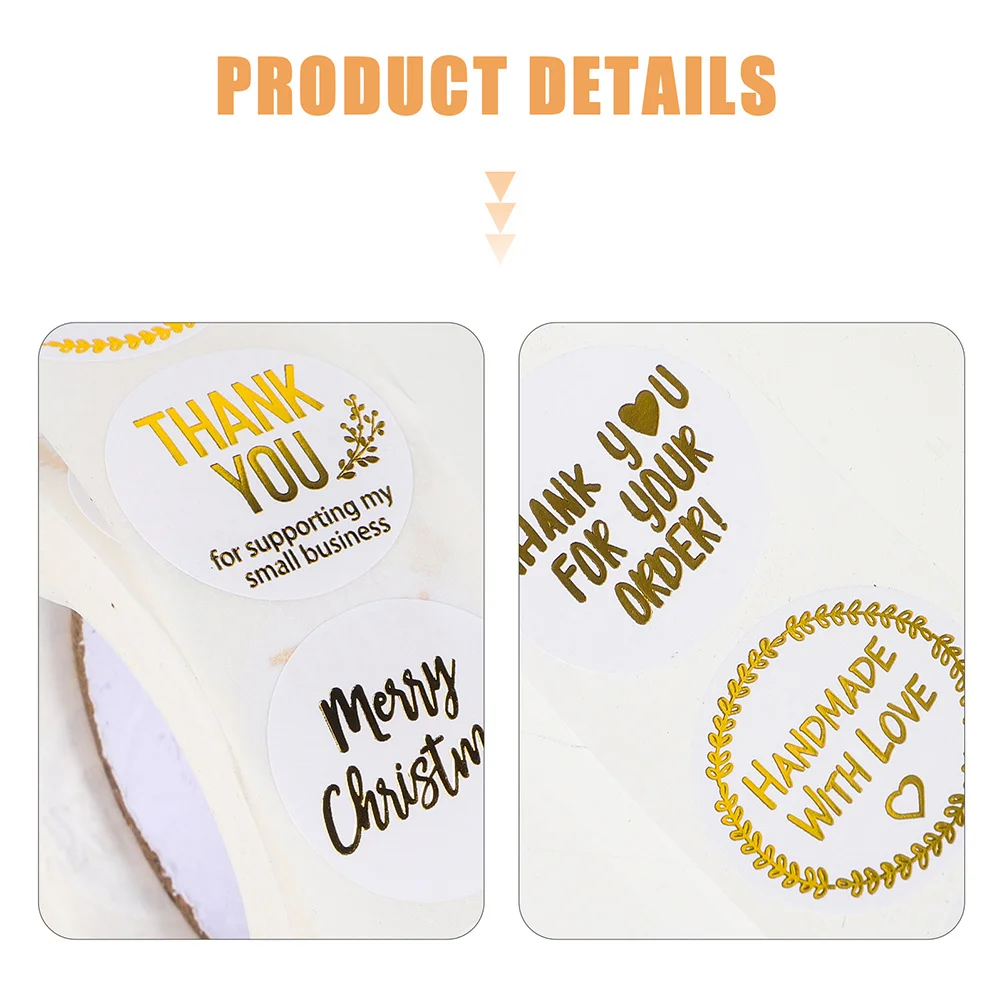 

2 Rolls Wedding Gold Stamping Label Father Stickers Thank You Tags Pvc Labels Pastry