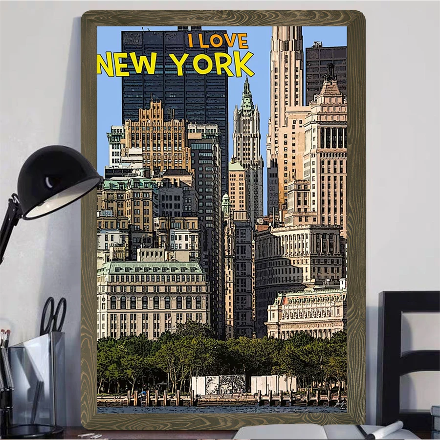 New York City Skyline Metal Wa - Home Office York recension och pris