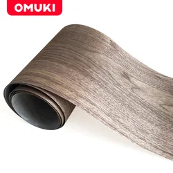 OMUKI Natural Black Walnut Wood Veneer Handmade DIY Speaker Guitar Refurbished Furniture Doors Wooden Crafts 8*100″/20*260cm