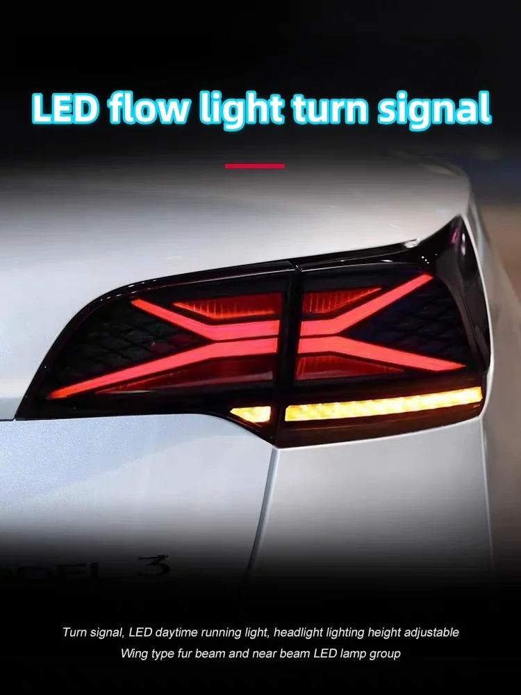 Modified Taillight for Tesla Model 3 Model Y LED Streamer Steering Running Brake Reverse Tail Rear Lights lamp Assembly