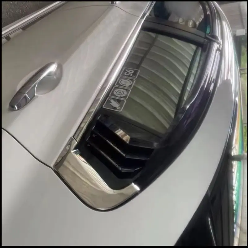 For Honda Civic Sedan 9th 2011-2014 Rear Window Blind Shades Louver Frame Molding Cover Sticker Trim Car Styling Accessories