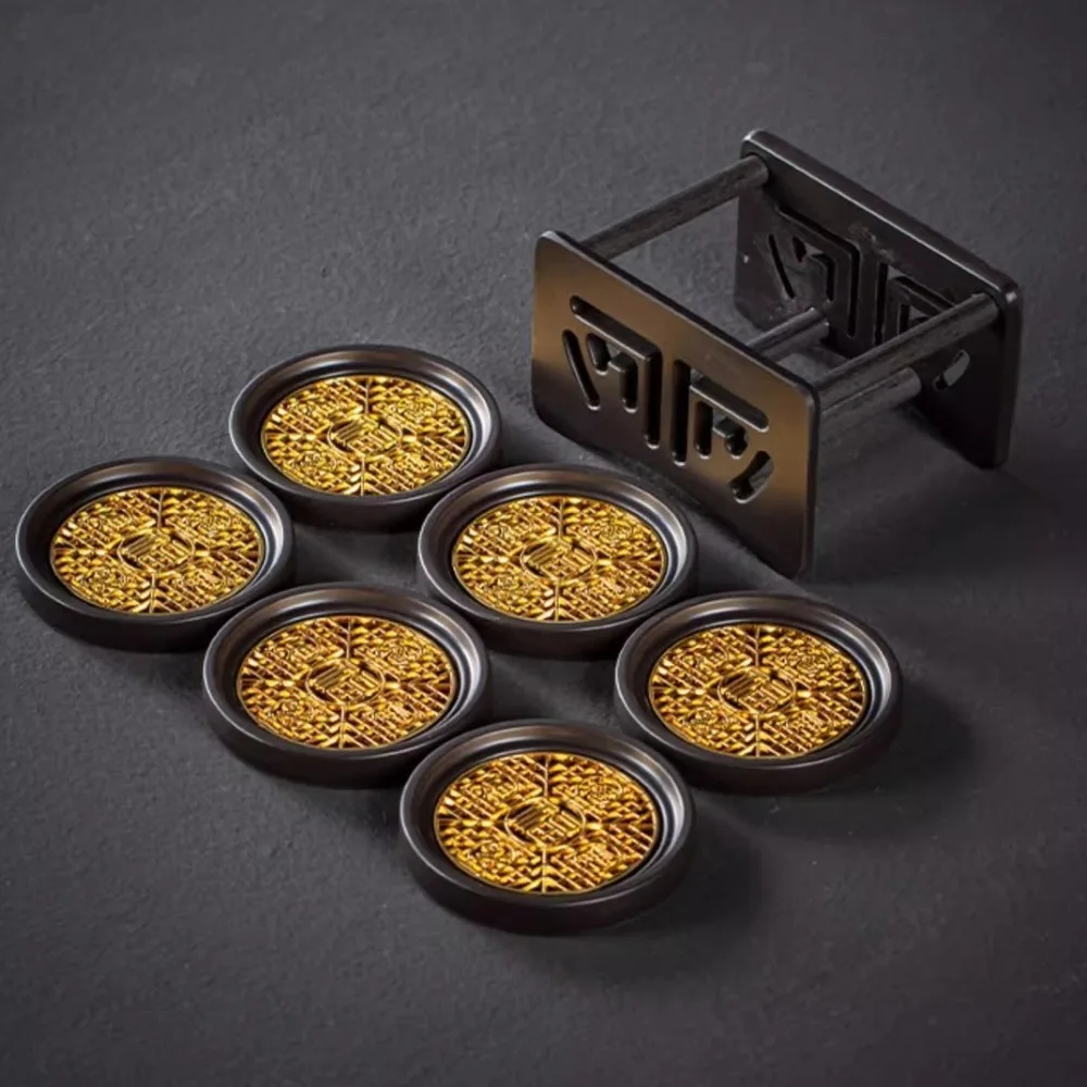 

Anti-scalding Kung Fu Tea Coaster Chinese Style Plastic Heat Insulation Mat Lightweight Elegant Tea Cup Holder Home Use