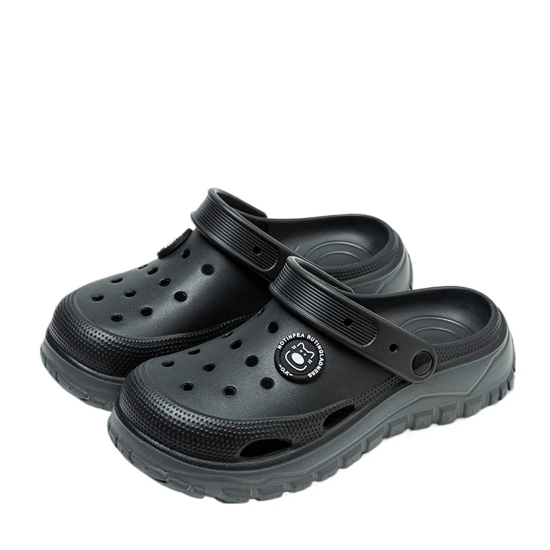 

2026 New Men's Hole Shoes Women's Simple and Fashionable Outer Wear Couple Thick-soled Beach Slippers Men's Summer Clogs & Mules