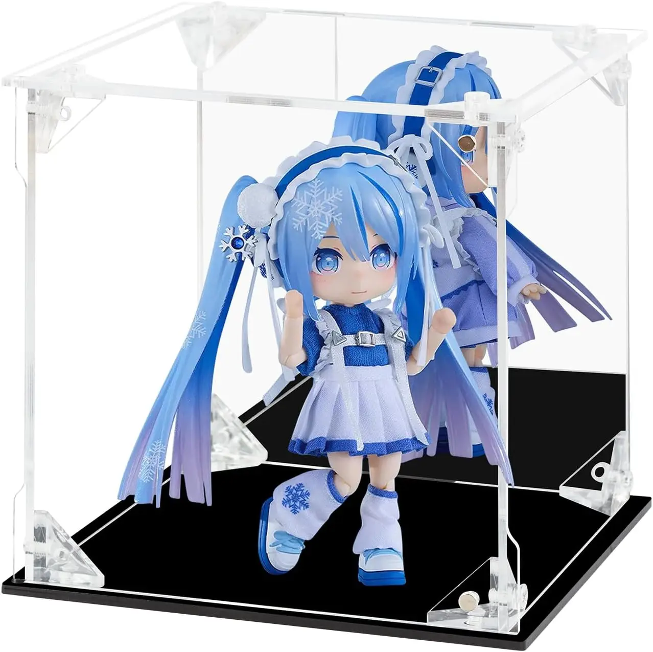 

Clear Acrylic Display Case 6x6x6 with Mirrored Back for Action Figures Dolls