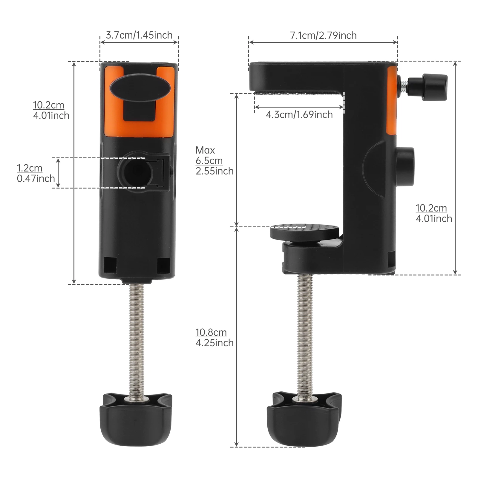Table Clamp Mount Desk Lamp Clamp 2-In-1 Table Mounting Clamp Universal Bracket Clamp for Desk Lamp / Microphone Stand 2