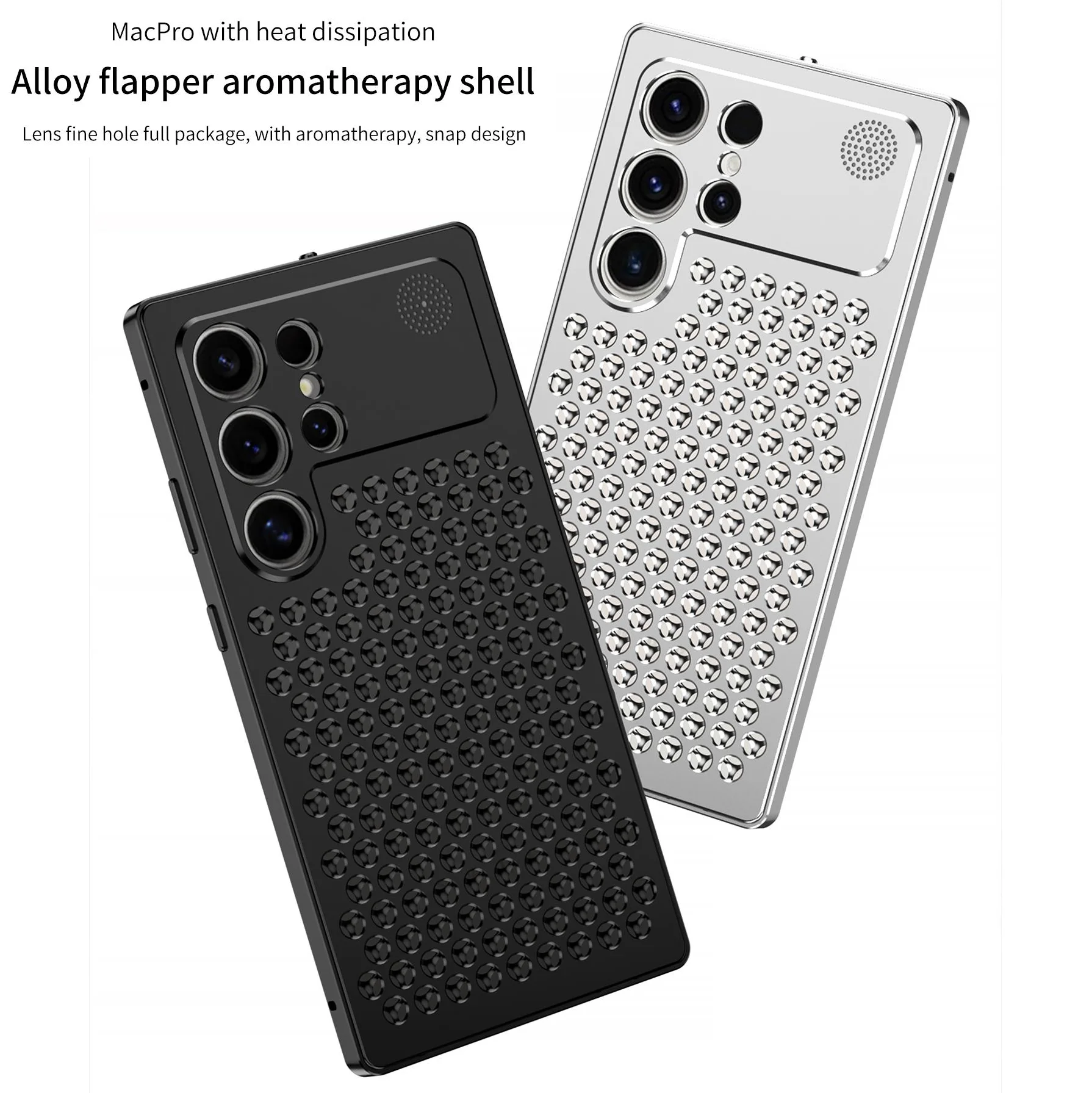 Luxury Aluminum Fragrance Heat Dissipation Phone Case For Samsung S23 S24 Ultra Plus S24 With Lens Protection Shockproof  Cover