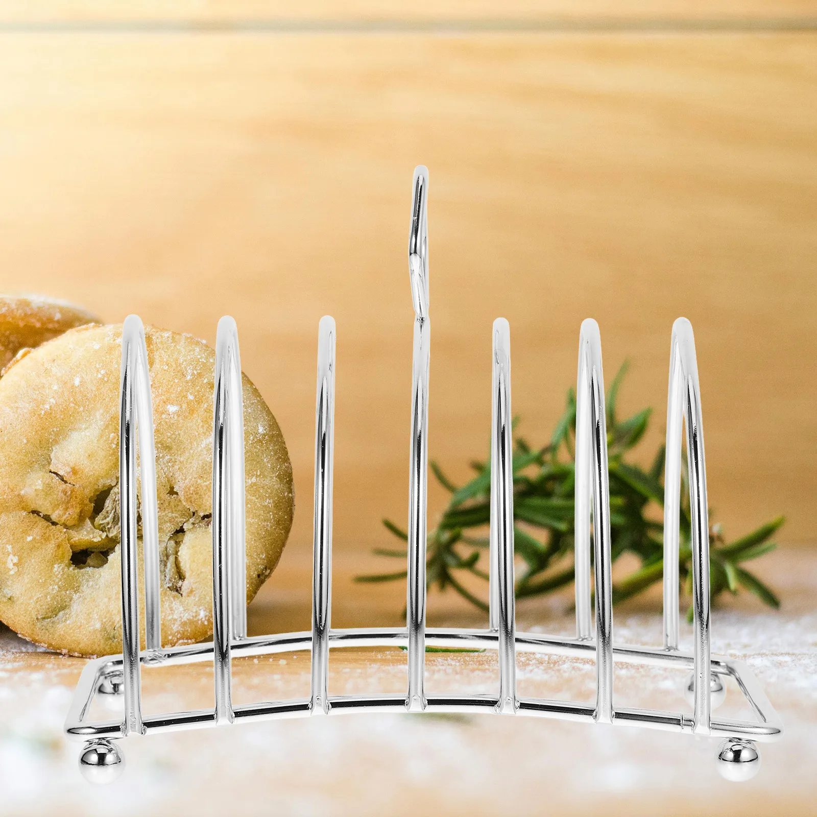 

Bread Rack Toast Organizer Silver Countertop Home Accessory Desktop Multifunction Tabletop Stand Reusable Kitchen Holder Storage