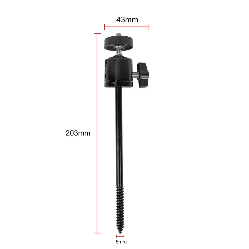 Durable Steel Camera Tree Mount with M5 1/4 Inch Screw, Adjustable Angles and Height for Outdoor Use