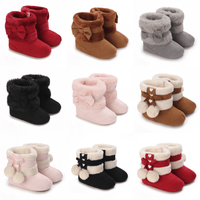 0-18M Baby Winter Boots - Plush Snow Boots with Cute Bow | Warm First Step