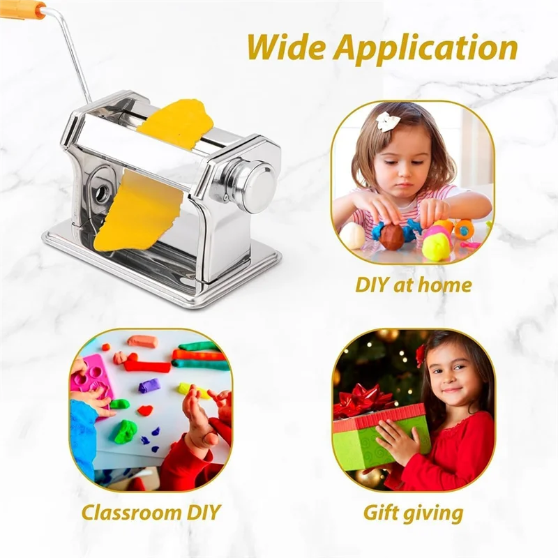 

-A89Z Stainless Steel Polymer Clay Roller Machine Set Includes Clay Presser Machine For DIY Craft Projects