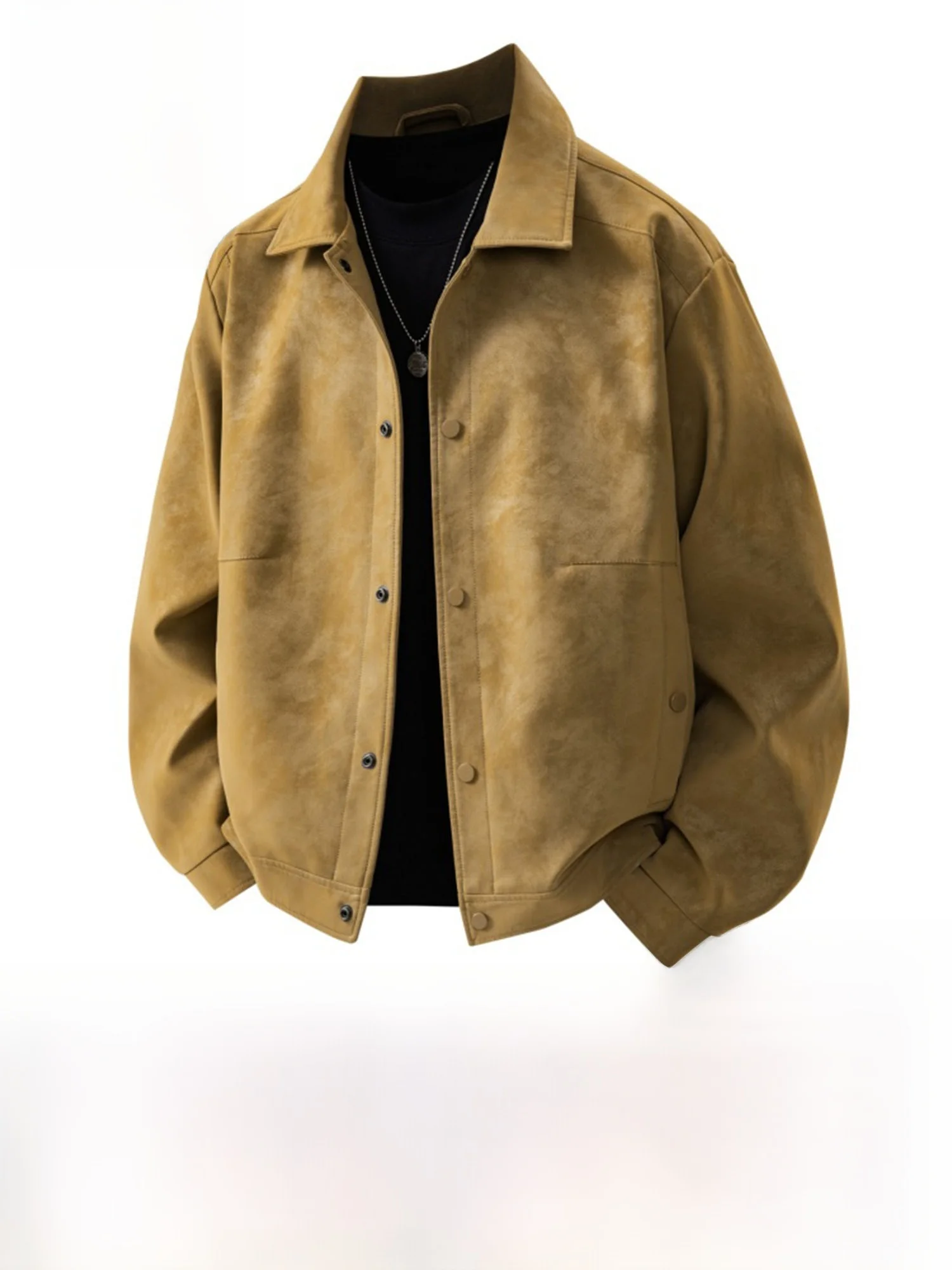 

True Weave, кожаное джето с откидным воротником в американском стиле ретро, мужское осеннее универсальное пальто большого размера, молодежное энергетическое пальто Long Sve