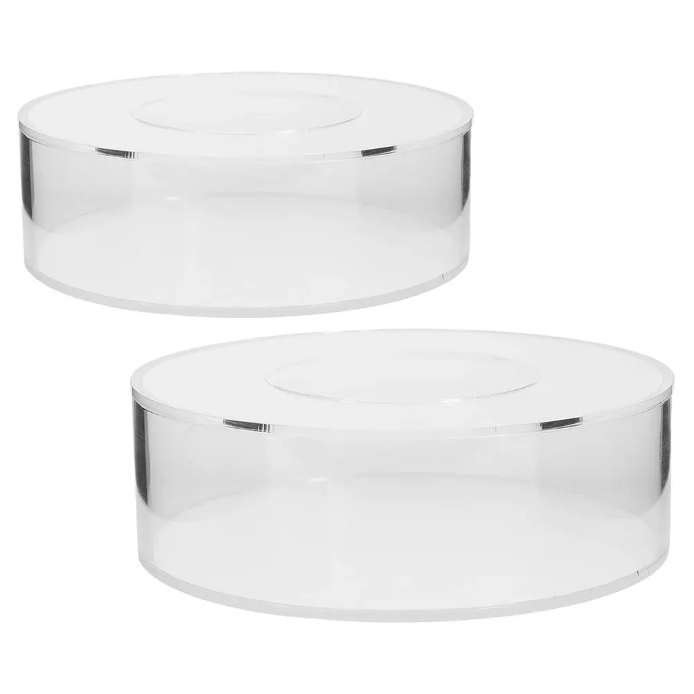 

2pcs Cake Stand Acrylic Round Fillable Display Rack Wedding Dessert Holder Pastry Stands Food Risers Clear Lightweight Storage