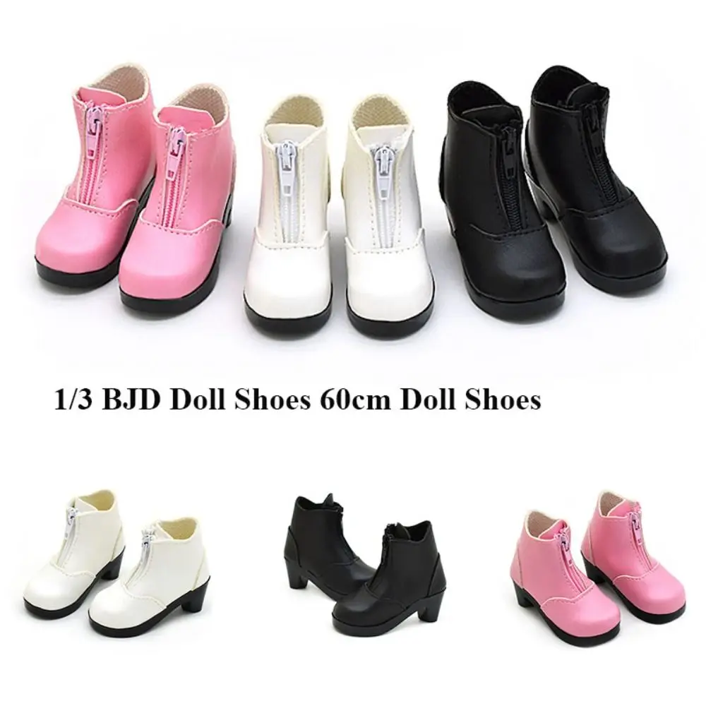 New Solid Color Princess Doll Shoes Low-heel Fashion PU Leather Boots Casual Wear Boots for 60cm Doll Doll Accessories