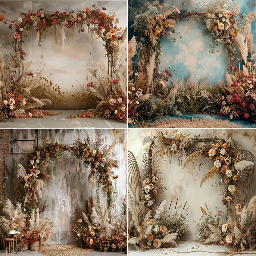 

Mehofond Photography Background Boho Pampa Arch Floral Wall Adult Birthday Wedding Maternity Portrait Decor Backdrop Photo Studi