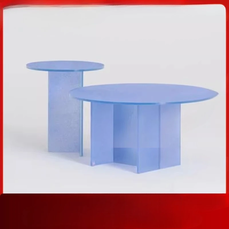 

Nordic simple creative fashion acrylic dining modern small round negotiation coffee stone pattern round