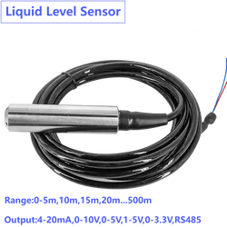 Submersible Liquid Level Sensor Transducer 0-1m 3m 5m to 4-20mA 0-10V 0-3.3V Liquid Pressure Transmitter IP68 0-5V RS485
