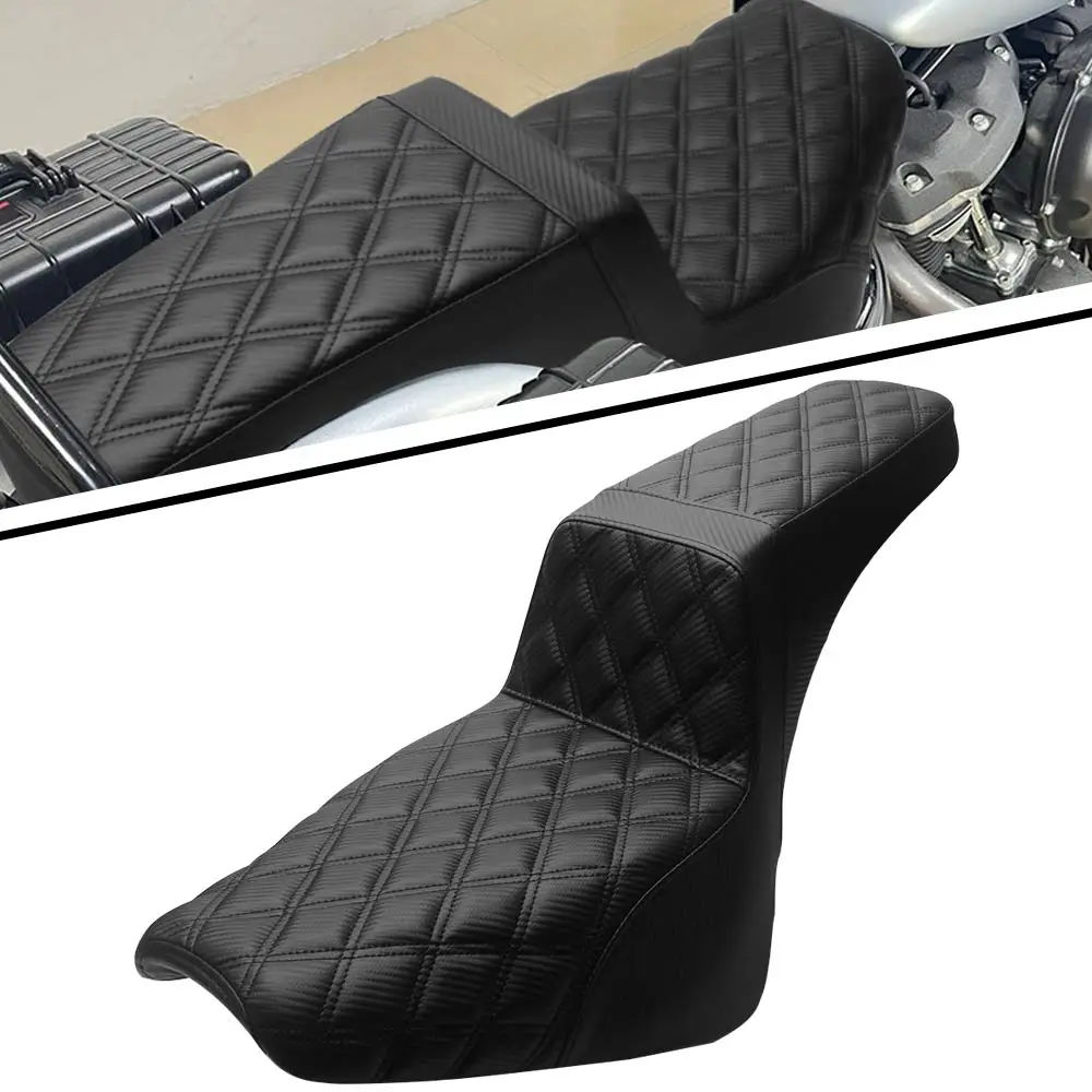 

Motorcycle Driver Passenger Vintage Pp Sponge Seat Fits For Harley Softail Standard Fxst Street Bob 114 Fxbb(S) 2018-2026 Black