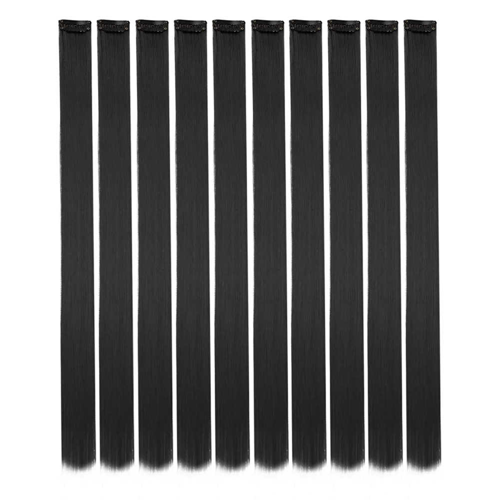 10PCS/Pack Colored Party Highlights Clip in Hair Extensions