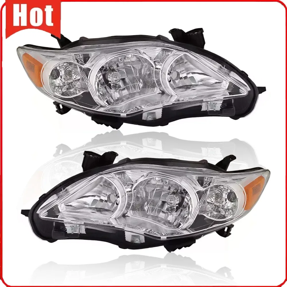 

Fit 2011-2013 Toyota Corolla S XRS Pair Chrome Headlights Lamp Left + Right Side