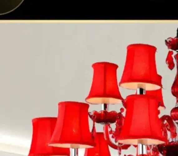 

Red Chandelier European Color Crystal Lamp Wedding Room Bedroom Lamp Manman Coffee KTV Wedding Hot Pot Restaurant Lamp