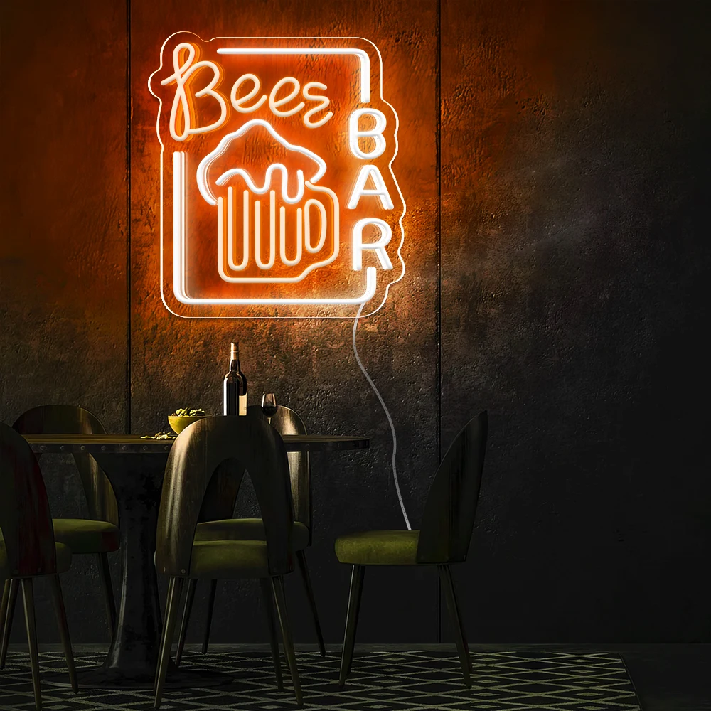 Birra LED Insegna illuminata al neon Decorazione da parete per birra Bar Negozio Pub Club Man Cave Bistro Club Decorazioni per feste Neon Luce notturna Neon acrilico