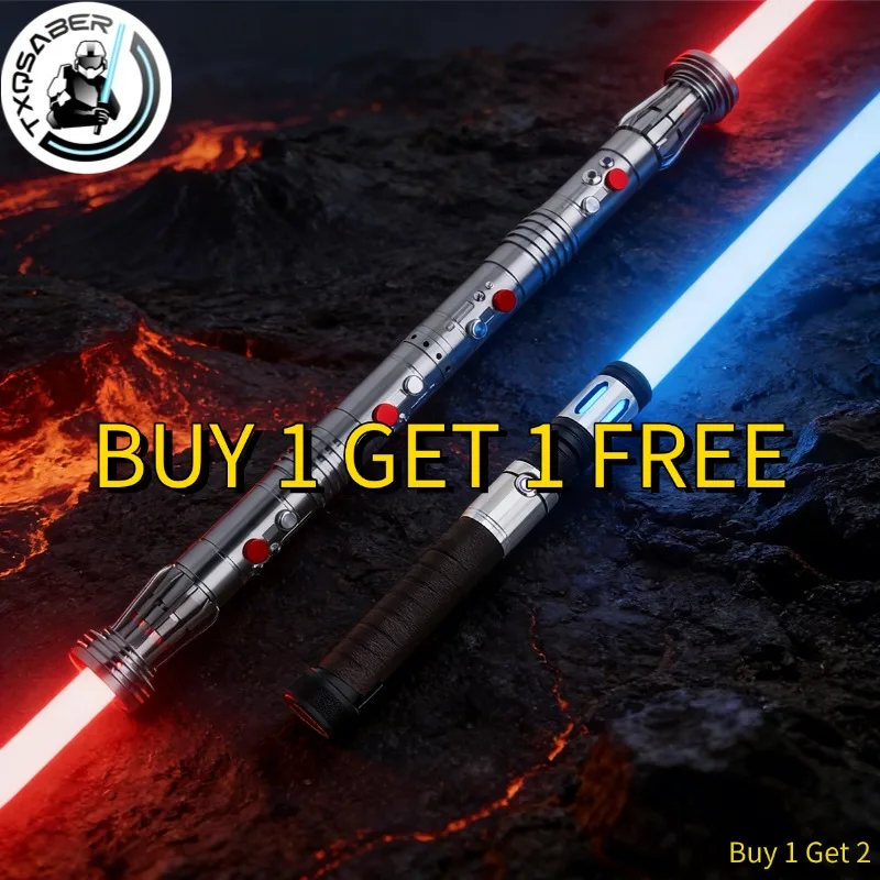 

Световой меч TXQSABER Neo Pixel, 2 шт., с двойным лезвием, плавным движением, управлением через приложение, лазерный меч, металлическая рукоятка, для косплея Ситха, игрушки Дарта Мола