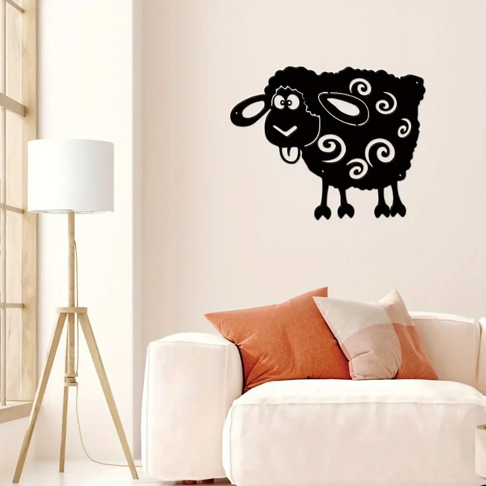 CIFBUY Iron Wall Art Quirky Sheep Metal Farm Animal Sculpture Vintage For Living Room Bedroom Home Decor Sign Gift