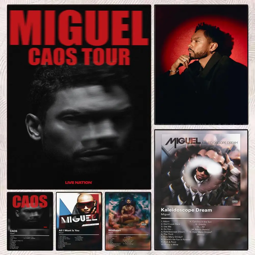 Famous Rapper M-Miguel Painting Calligraphy Modern Canvas Poster Wall Art Aesthetic Bedroom Decor for Cafe Home Gift
