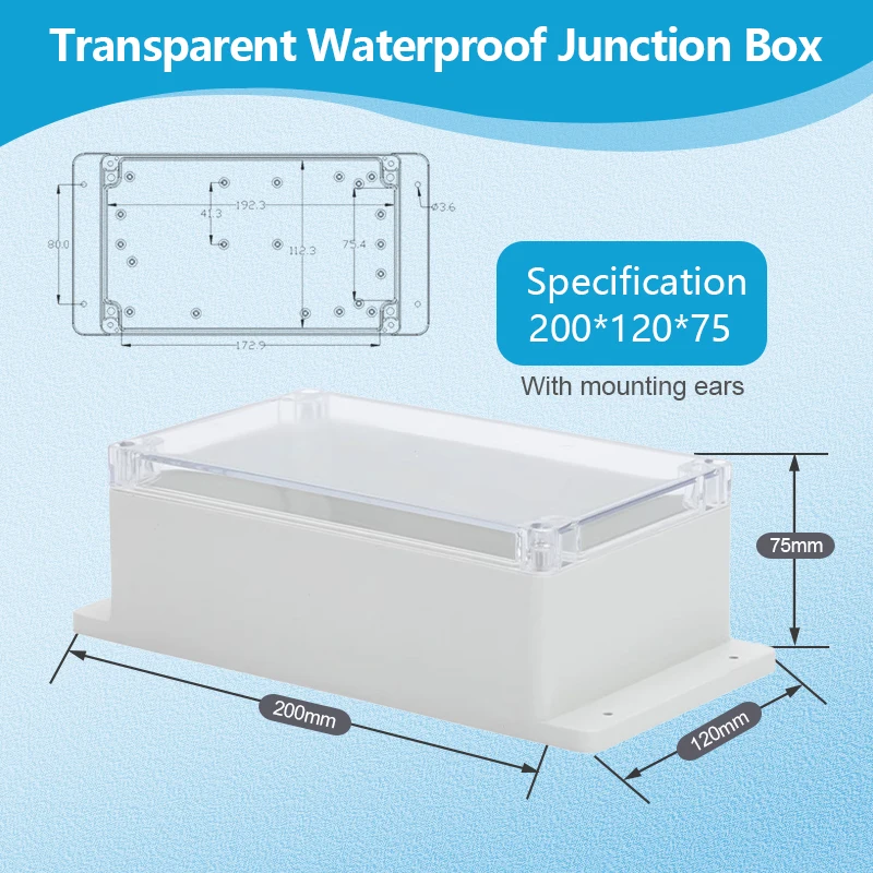 IP67 Kunststoff Transparente Wasserdichte Gehäuse Box für Outdoor Elektronische Projekte Elektrische Instrument Junction Gehäuse Schützen