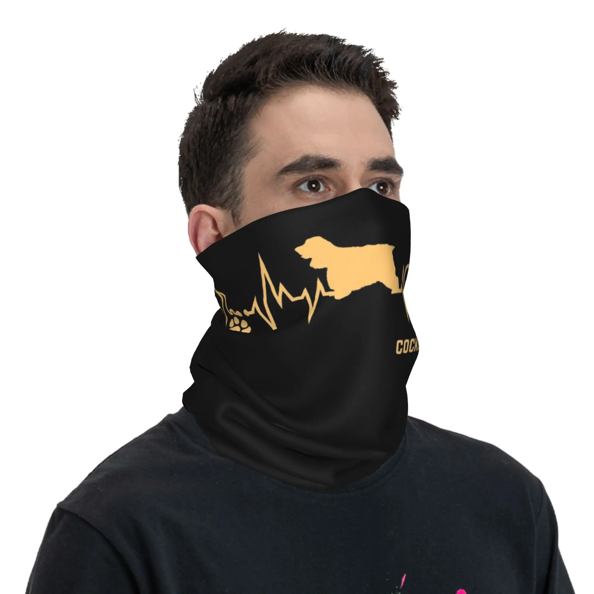 كوكر الذليل الكلب عاشق نبضات القلب ECG نبض الحيوانات الأليفة تولد باو باندانا غطاء الرقبة المطبوعة التفاف وشاح متعدد الوظائف أغطية الرأس الجري