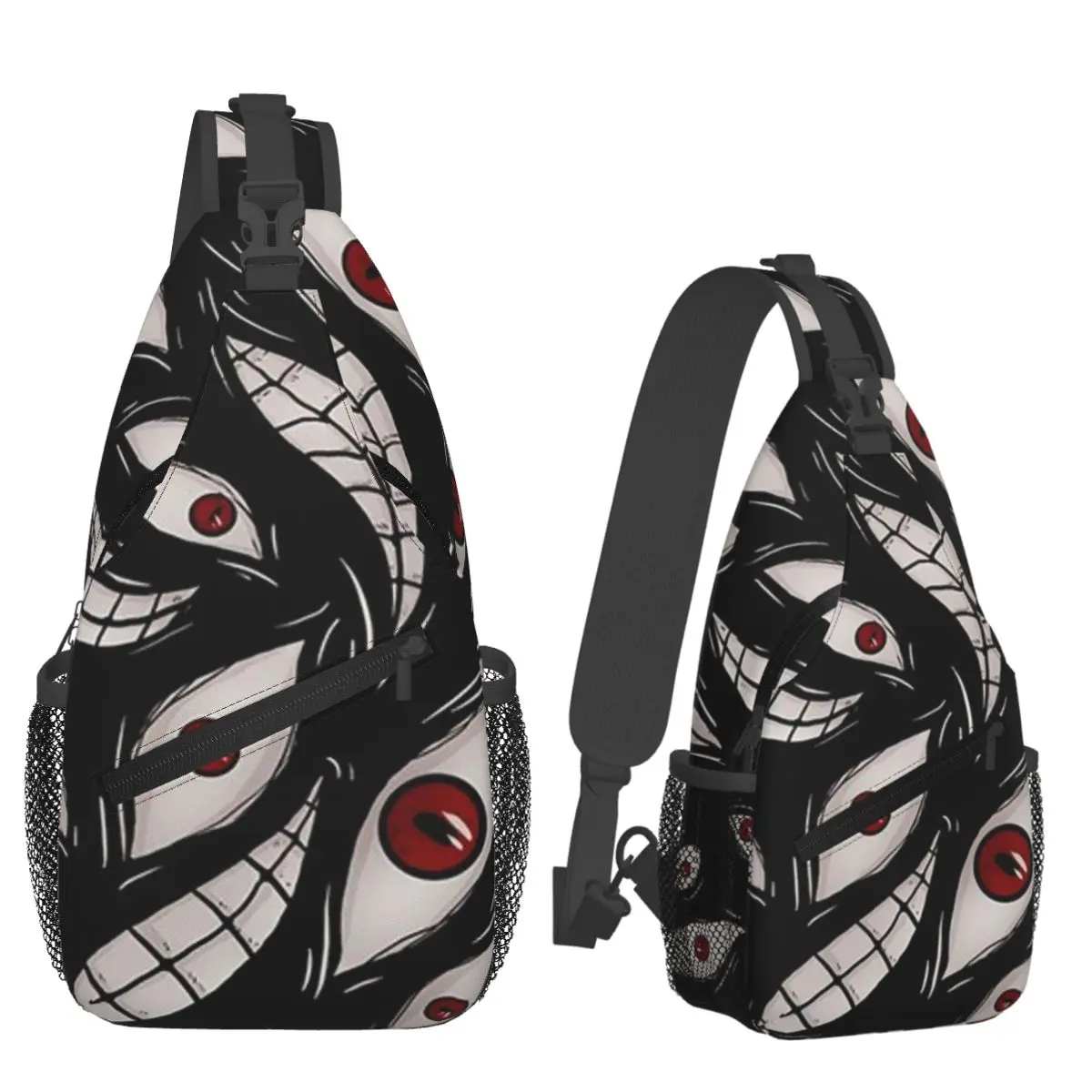 Dark Mysterious Eye Print Chest Bag Men Sling Crossbody Backpack Chest Bag Travel Hiking Daypack Shoulder Bag