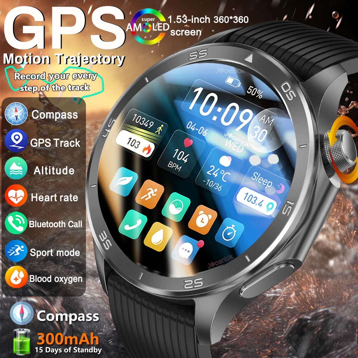 

For OPPO Watch X Smart Watch Men GPS Track Compass Altitude Always Show Time Heart Rate Sport Waterproof BT Call Smartwatch 2025