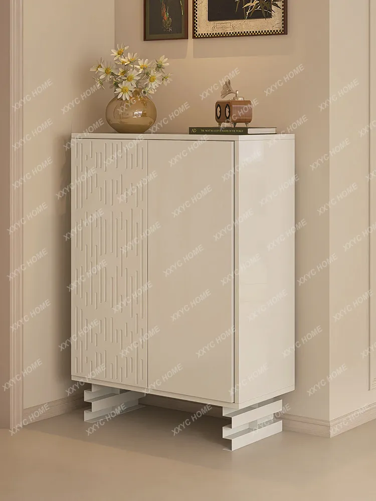 Large-capacity shoe cabinet household entrance indoor entrance high-end storage cabinet integrated against the wall new model