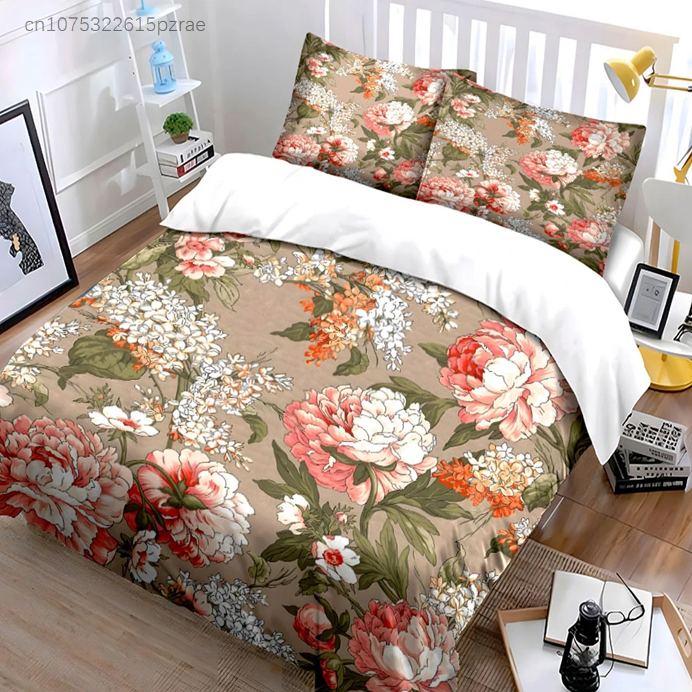 Floral Pattern Three-Piece Set Multiple Sizes kid's And adults' Bedroom Exquisite 3PC Bedding set, Gift
