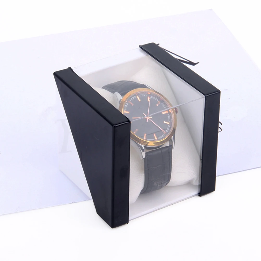 1pc random color  wrist watch box 78*78mm plastic earring display storage holder jewelry case