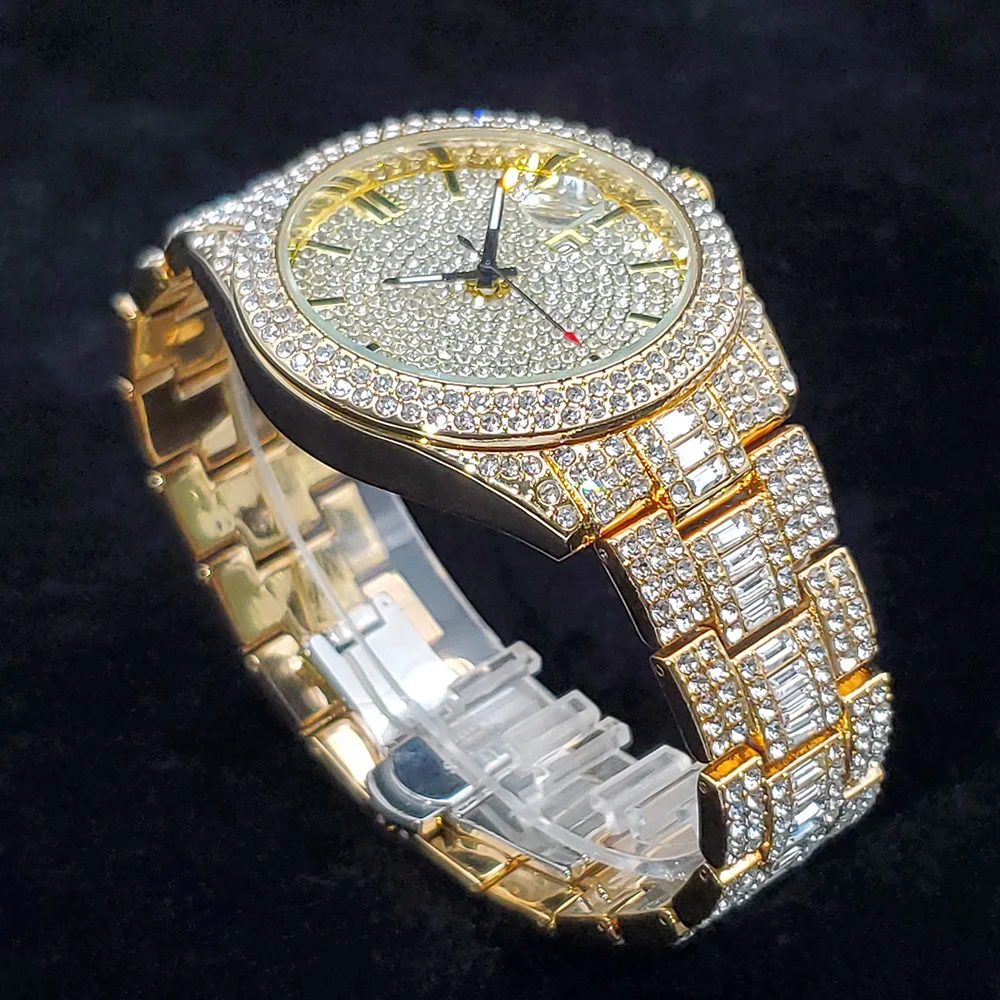 2026 Neue Luxus-Diamantuhr für Herren, Top-Verkauf, Modische Iced-Out Quarz-Armbanduhr, Hip-Hop-Street-Style, Exquisite Weihnachtsgeschenke – Detail 9