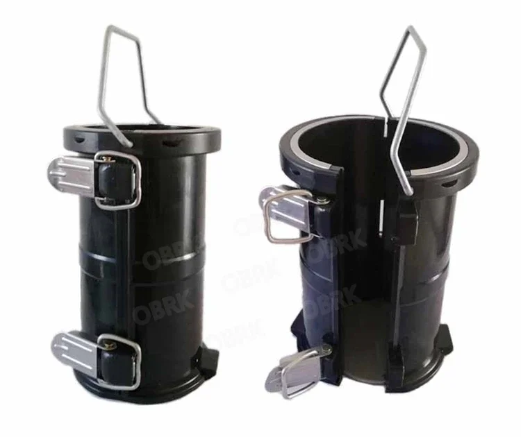 Black Detachable Cylinder Concrete Test Mould With Base/Plastic Concrete Cube Mould