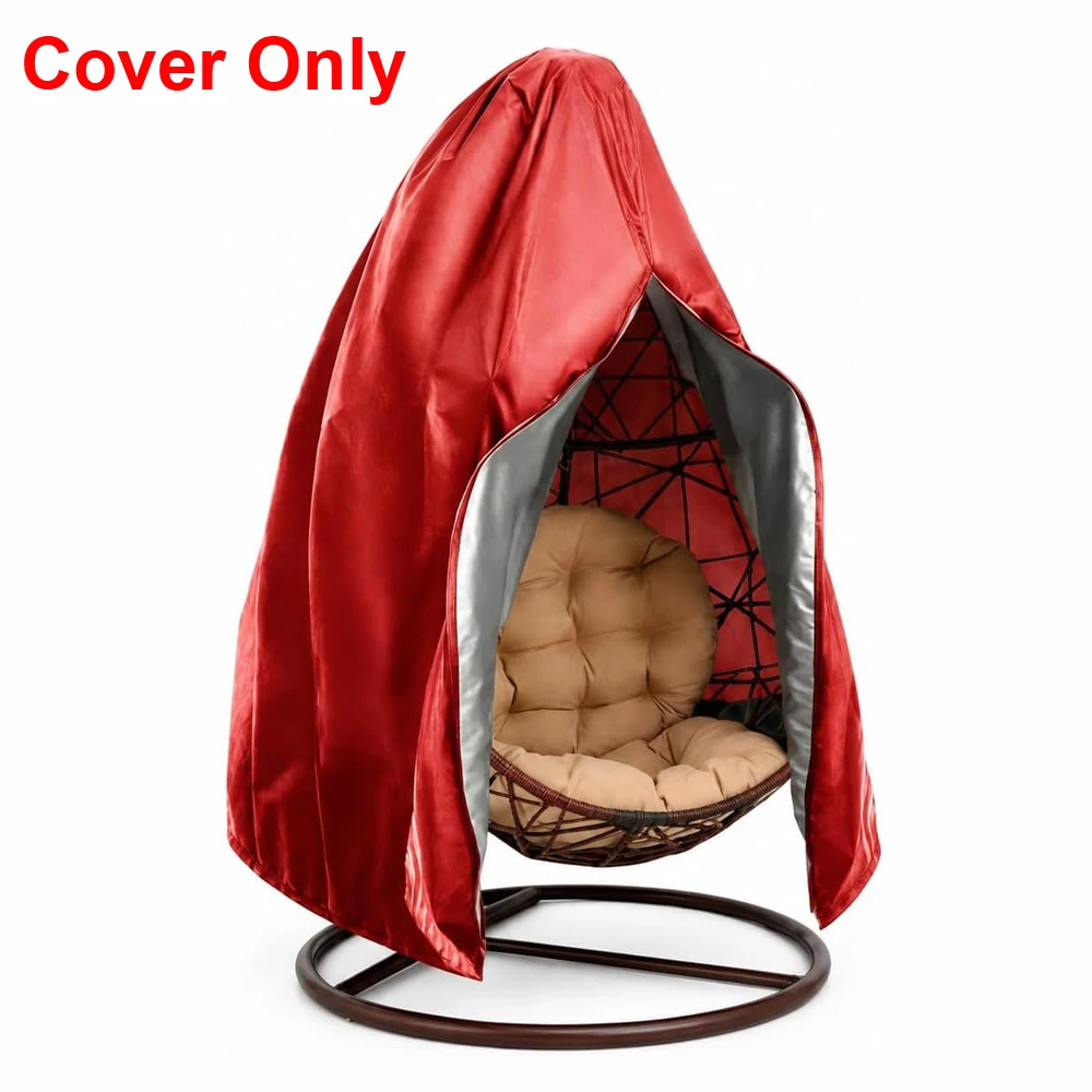Red large chair cover 210D Oxford braided chain outdoor protection cover suitable for garden swing chairs and egg chairs