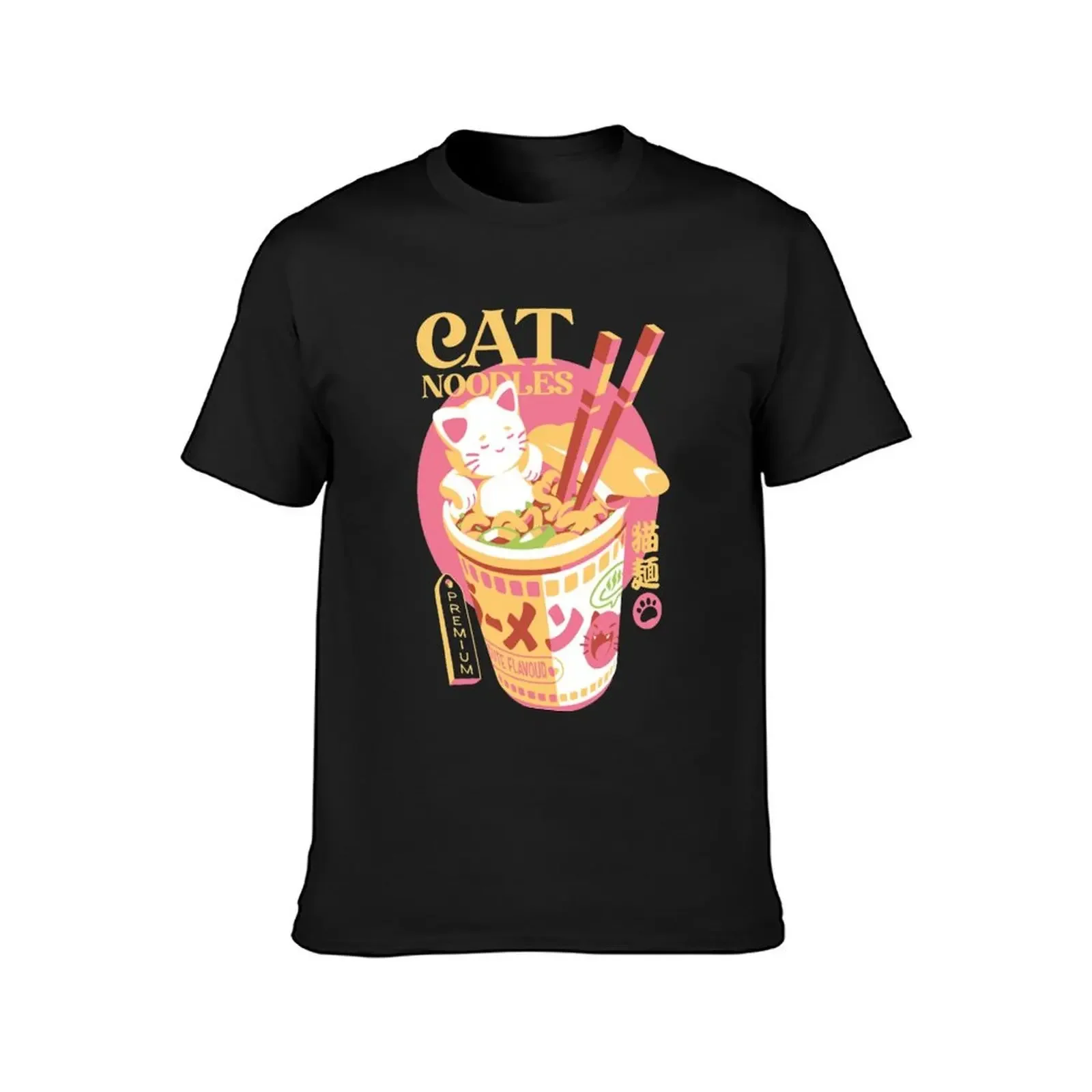 Cat Noodles T-Shirt summer clothes Aesthetic clothing vintage anime shirt t shirts for men graphic