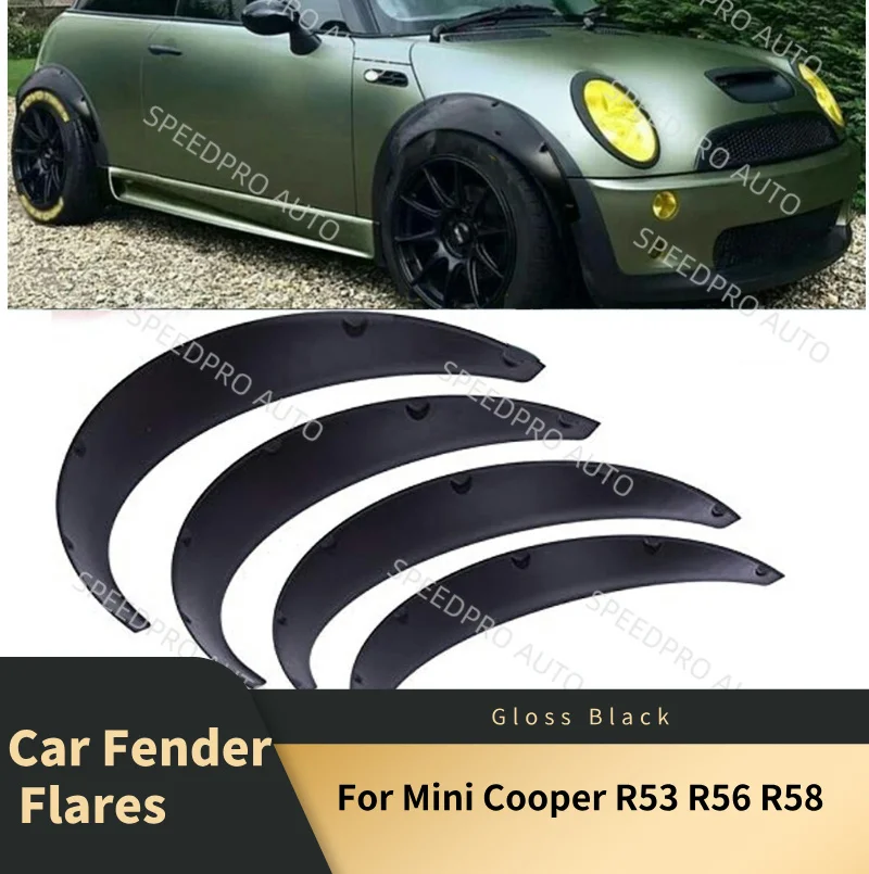 

Car Fender Flares For R53 R56 R58 Extra Wide Body kit Low Wheel Arches Splash Protector Protective Guards Mudflaps Black